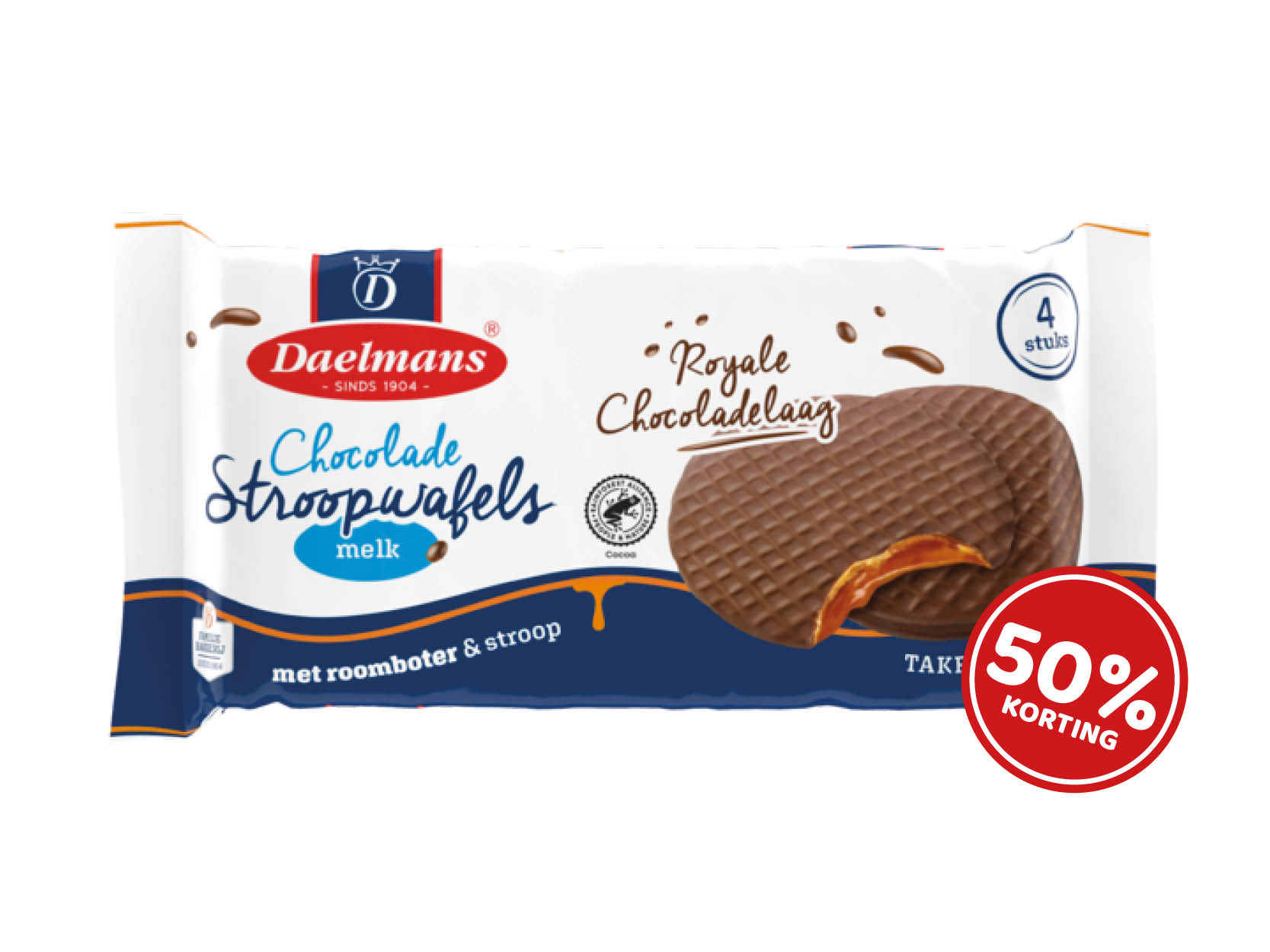 Daelmans Chocolade Stroopwafels in snackpack