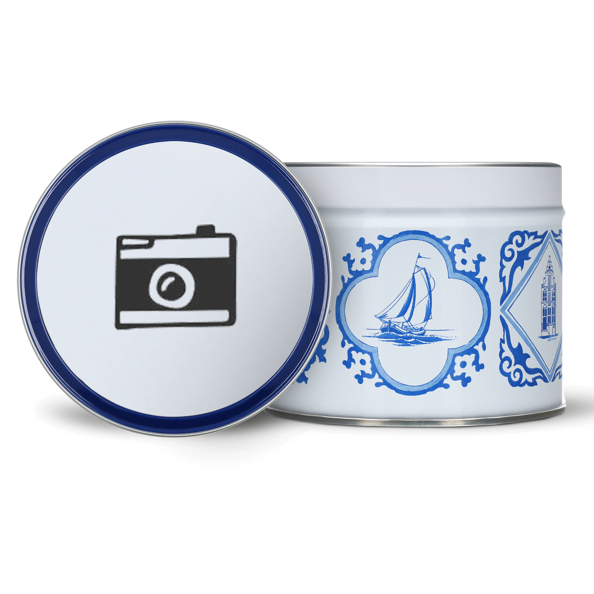 Customised Delft Blue Tin – Blue lid print