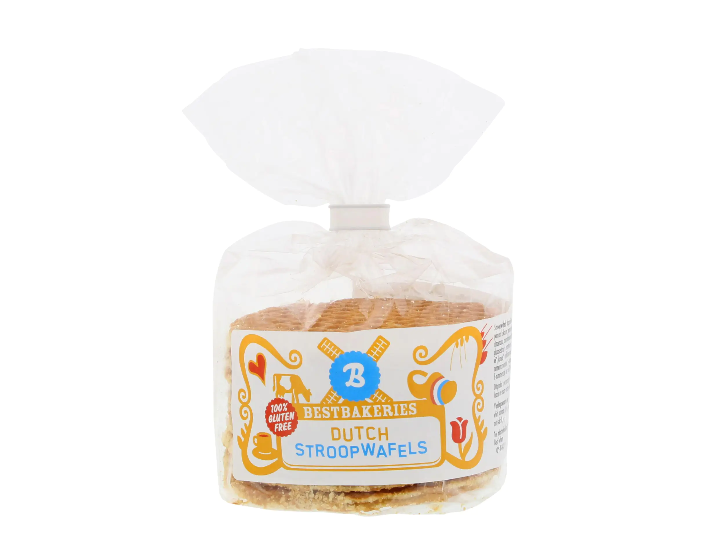 Glutenfreie Karamell Stroopwafels im Clipbeutel - Karton mit 8