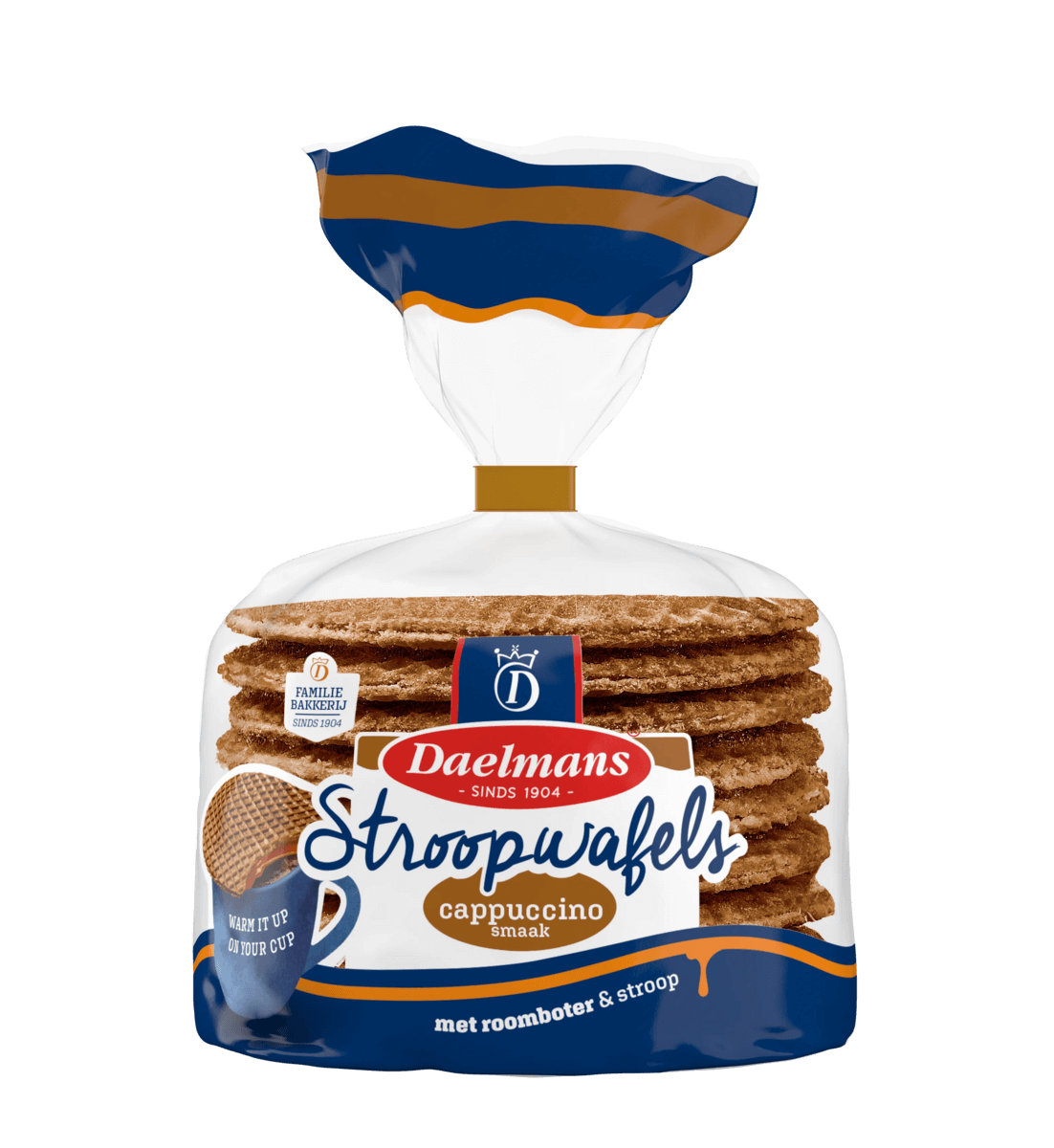 Cappuccino stroopwafels in toefzak