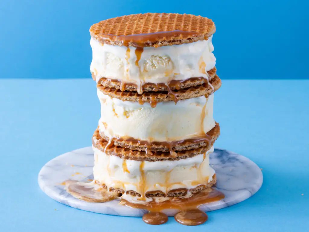 Stroopwafel ice cream sandwiches